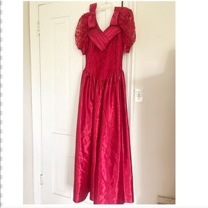 Red long women’s dress
